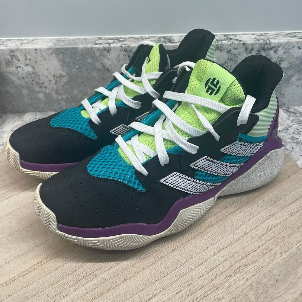 Adidas Harden Stepback Black Green Purple Athletic Shoes Sneakers 6.5 FV7435